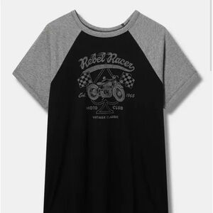 Rebel Racer Classic Raglan Tee - Black and Gray